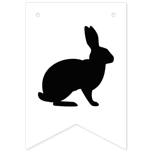 Black And White Bunnies Happy Easter Text バンティングフラッグ (第2の旗)