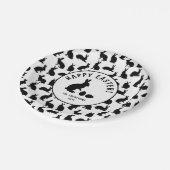 Black And White Bunny Shapes Modern Easter ペーパープレート (アングル)