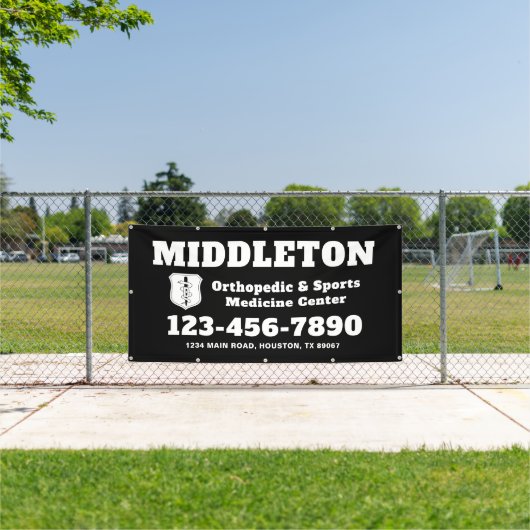 Black and White Business Banner with Logo 横断幕 (インサイチュ)