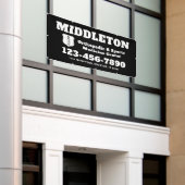 Black and White Business Banner with Logo 横断幕 (ビルの外側)