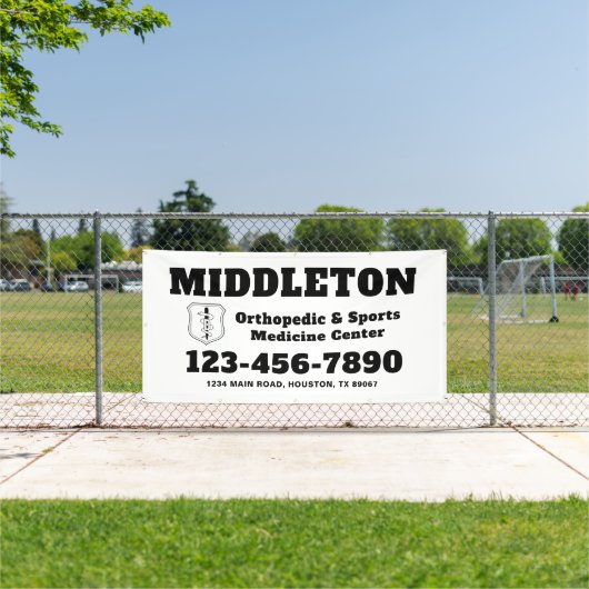 Black and White Business Banner with Logo 横断幕 (インサイチュ)