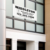 Black and White Business Banner with Logo 横断幕 (ビルの外側)