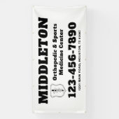 Black and White Business Banner with Logo 横断幕 (縦)