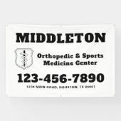 Black and White Business Banner with Logo 横断幕 (横)