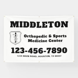 Black and White Business Banner with Logo 横断幕