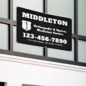 Black and White Business Banner with Logo 横断幕 (ビルの外側)