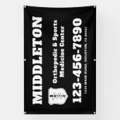 Black and White Business Banner with Logo 横断幕 (縦)