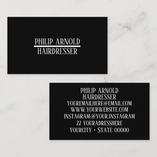 Black and white business card 名刺 (正面/裏面)