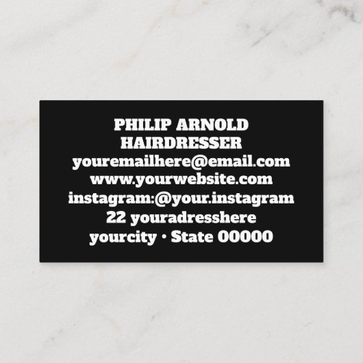 Black and white business card 名刺 (裏面)