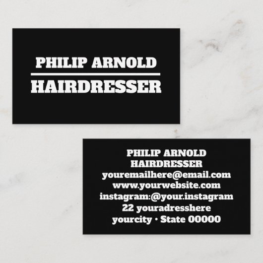 Black and white business card 名刺 (正面/裏面)