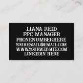 Black and White Business Card 名刺 (裏面)