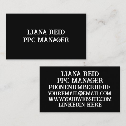 Black and White Business Card 名刺 (正面/裏面)