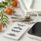 Black and White Butterfly Sketch Acrylic Keychain キーホルダー (正面右)