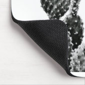 Black and White Cactus Zwart en Wit マウスパッド (コーナー)
