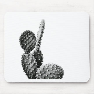 Black and White Cactus Zwart en Wit マウスパッド