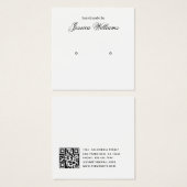  Black and White Calligraphy Earring Display Card (正面&裏面)