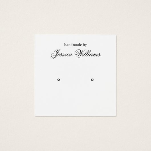 Black and White Calligraphy Earring Display Card (正面)