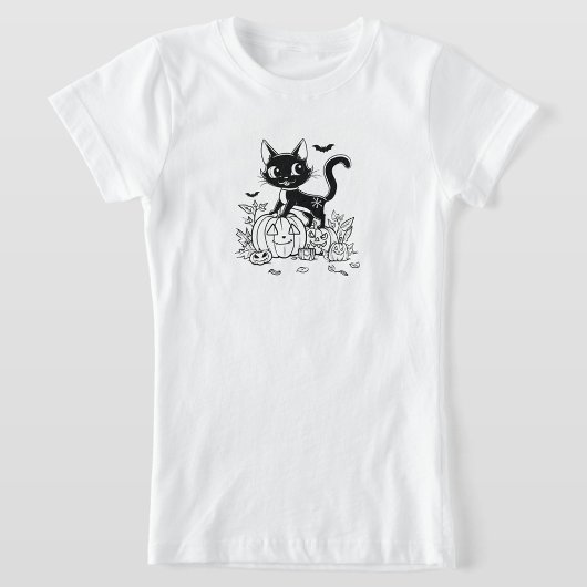Black and White Cartoon Cat Tシャツ