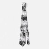 Black And White Cascading Peonies Wedding Neck Tie ネクタイ (正面)