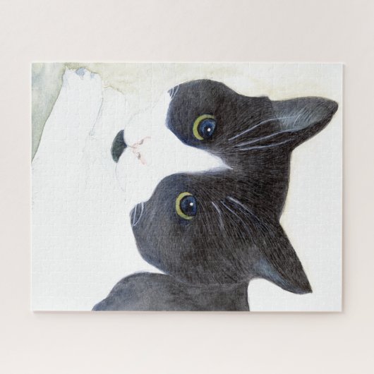 Black and White Cat ジグソーパズル (横)