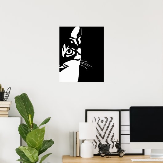 Black and White cat 657 ポスター (ホームオフィス)