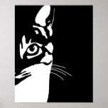 Black and White cat 657 ポスター<br><div class="desc">Original black and white art creation by artist Lucie Dumas.</div>