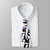 Black and White Cat Celebration Tie ネクタイ (タイ)