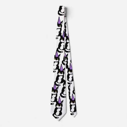 Black and White Cat Celebration Tie ネクタイ (正面)