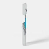 Black and White Cat Split Portrait With Blue Eyes iPhoneケース (右側面)