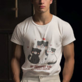  Black and white Cats are therapist with whiskers  Tシャツ