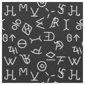 Black and White Cattle Brands Fabric ファブリック (クローズアップ)