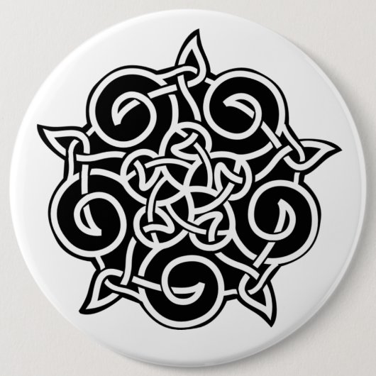 Black And White Celtic Knot 缶バッジ (正面)