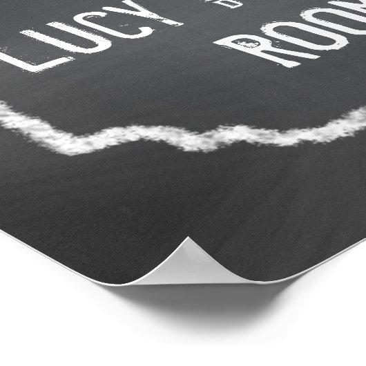 Black and White Chalkboard Roommates Wall Art ポスター (角)