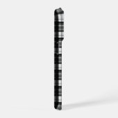 Black And White Checked Tartan,  iPhoneケース (右側面)