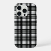 Black And White Checked Tartan,  iPhoneケース (裏面)
