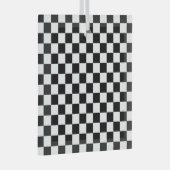 Black and white checkerboard pattern  ガラスオーナメント (正面右)