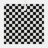 Black and white checkerboard pattern  ガラスオーナメント (裏面)