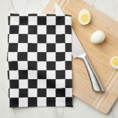 Black and white checkerboard pattern  キッチンタオル (四つ折り)