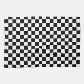 Black and white checkerboard pattern  キッチンタオル (横)