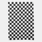 Black and white checkerboard pattern  キッチンタオル (縦)