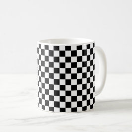 Black and white checkerboard pattern  コーヒーマグカップ