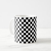 Black and white checkerboard pattern  コーヒーマグカップ (正面左)