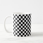 Black and white checkerboard pattern  コーヒーマグカップ (左)