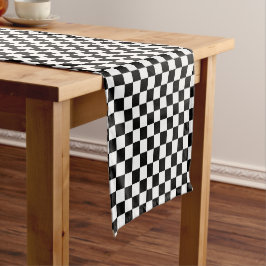 Black and white checkerboard pattern  ショートテーブルランナー