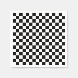 Black and white checkerboard pattern  スタンダードカクテルナプキン