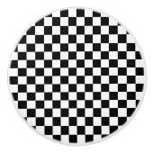 Black and white checkerboard pattern  セラミックノブ (正面)
