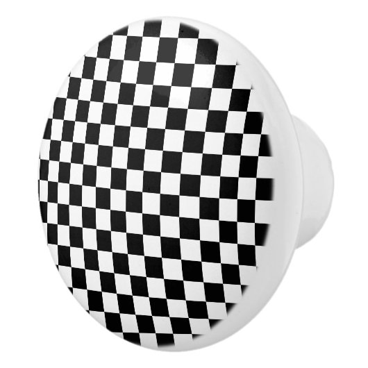 Black and white checkerboard pattern  セラミックノブ (右)
