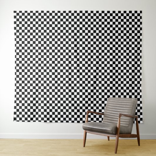 Black and white checkerboard pattern  タペストリー (インサイチュ(横))