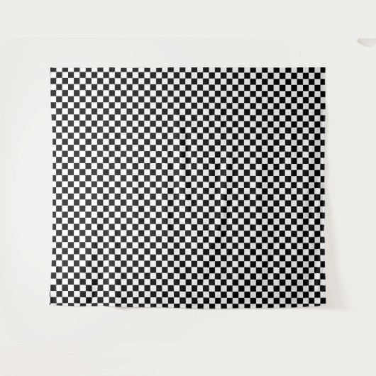 Black and white checkerboard pattern  タペストリー (正面(横))