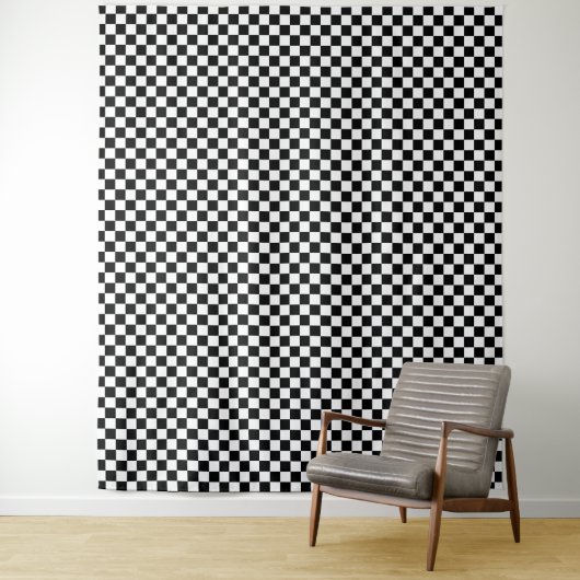 Black and white checkerboard pattern  タペストリー (インサイチュ)